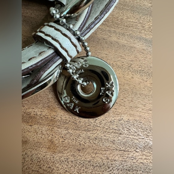 Vintage 90’s The Sak Leather Ivory Floral Lined Adjustable Strap Shoulder Bag - Picture 6 of 15